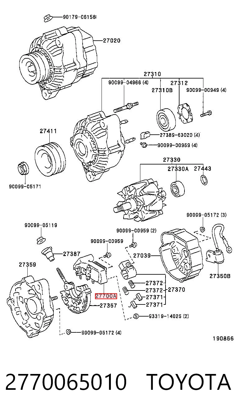 Regulator alternatora (przekaźnik ładowania) do Toyota Camry III V10
