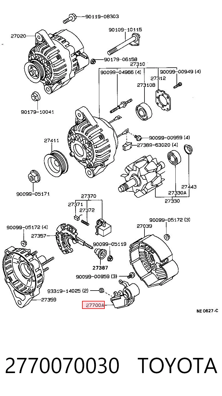 Regulator alternatora (przekaźnik ładowania) Toyota Camry II