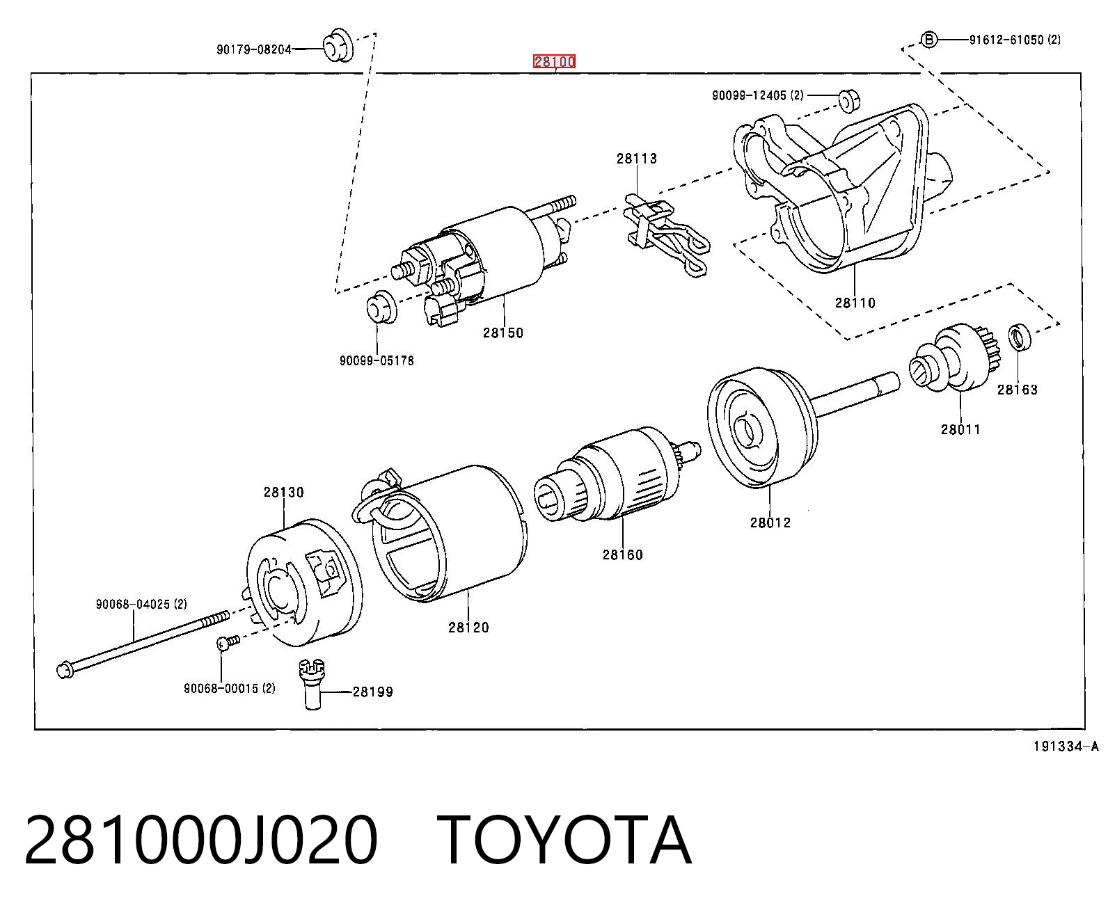 281000J020 Toyota Rozrusznik