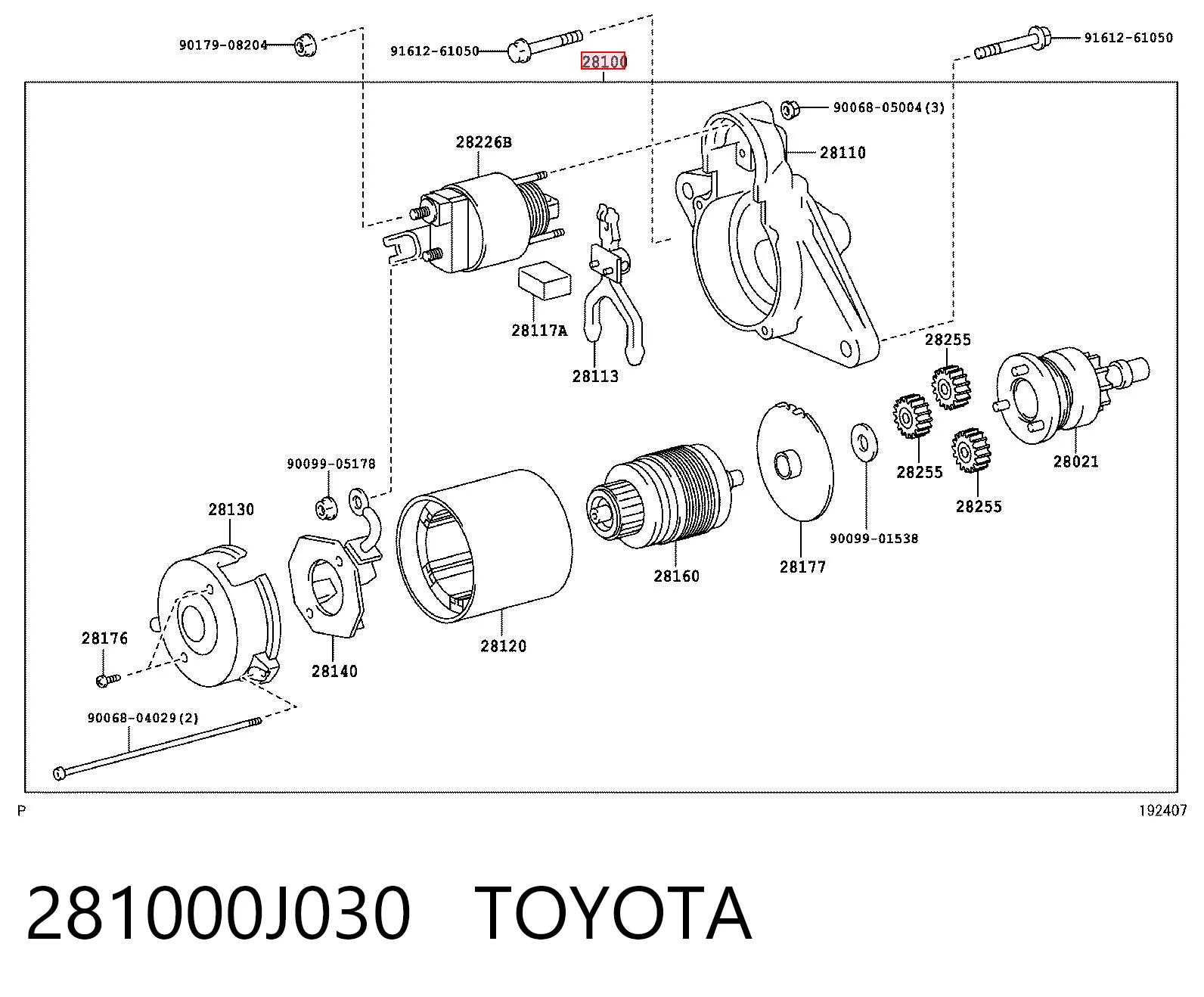 281000J030 Toyota Rozrusznik
