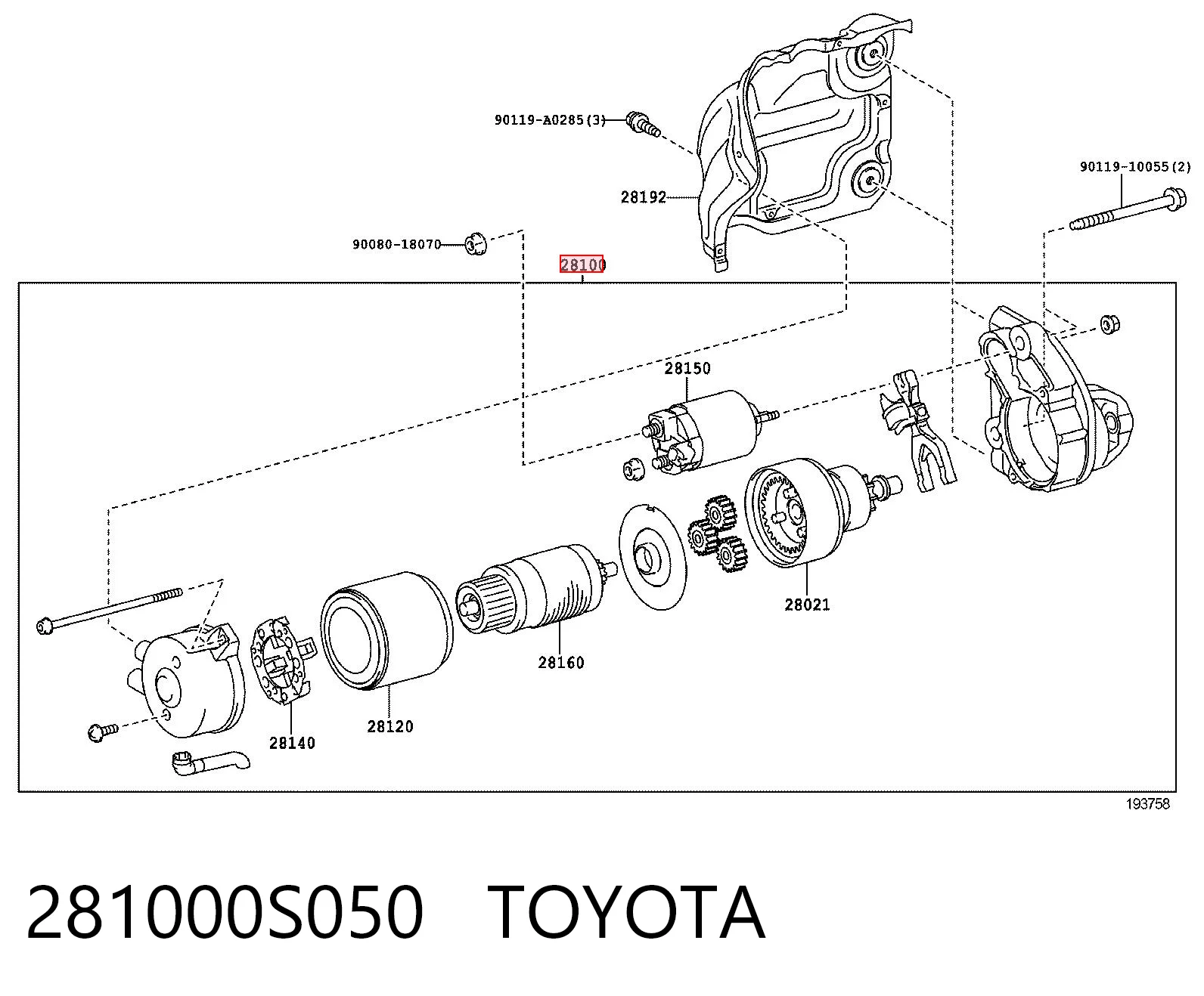 281000S050 Toyota Rozrusznik