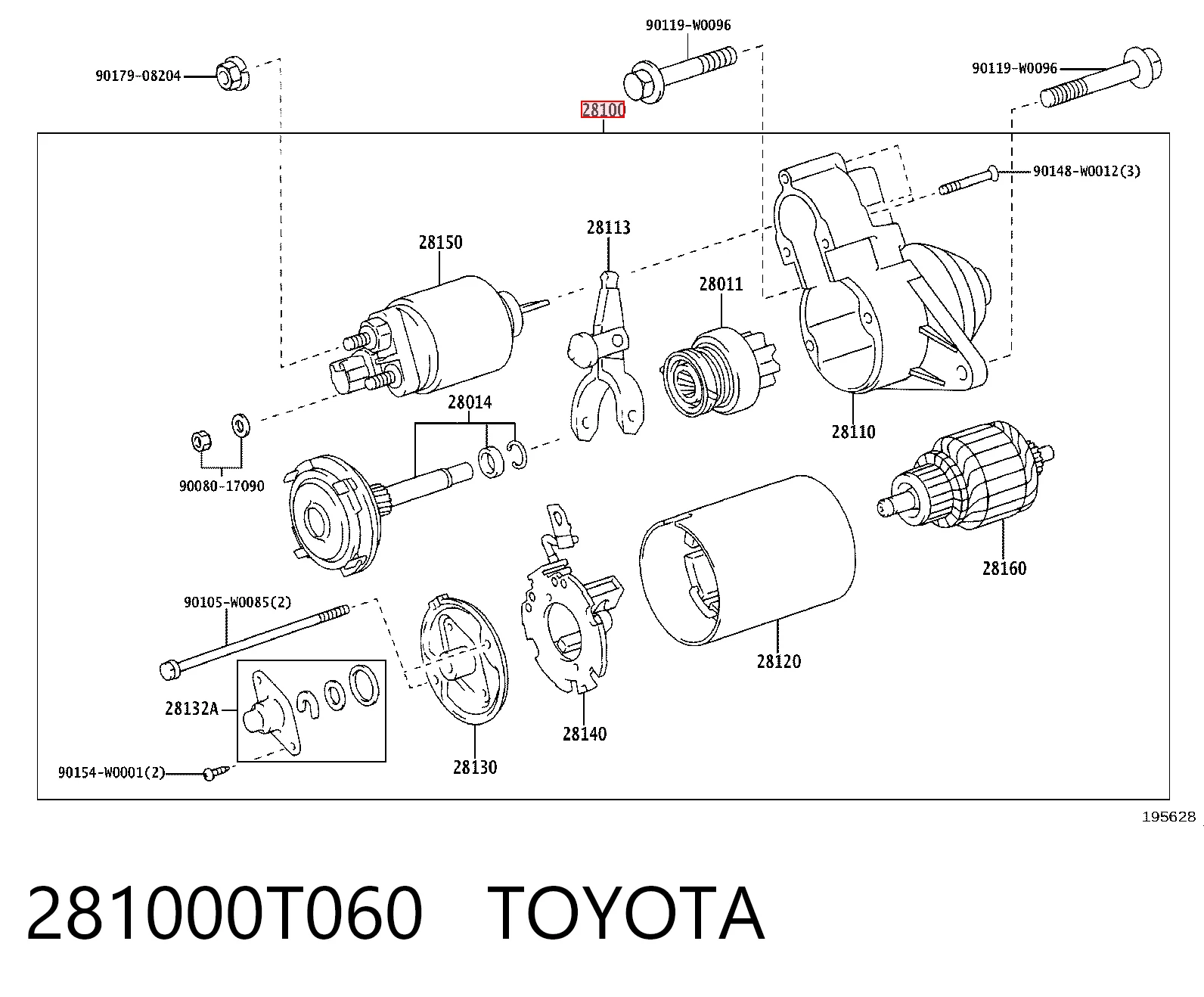 281000T060 Toyota Rozrusznik