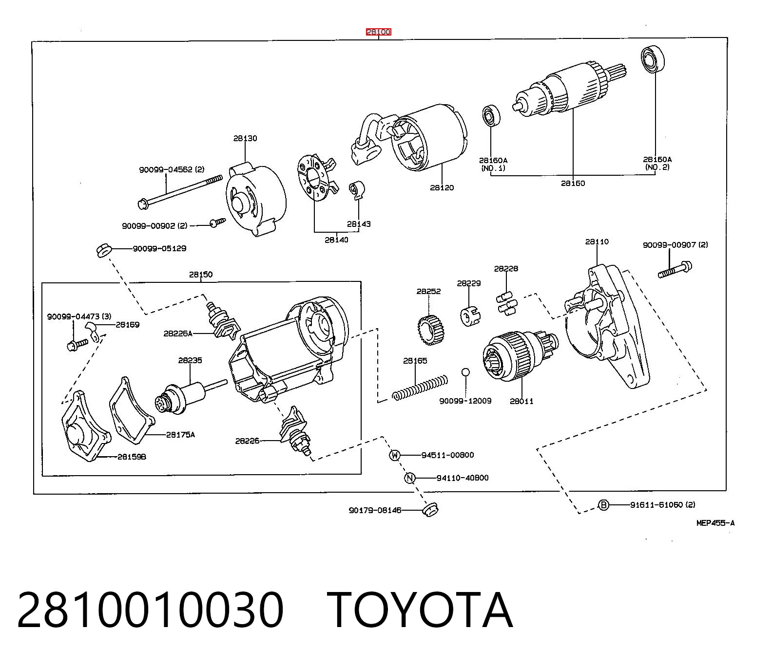 2810010030 Toyota Rozrusznik