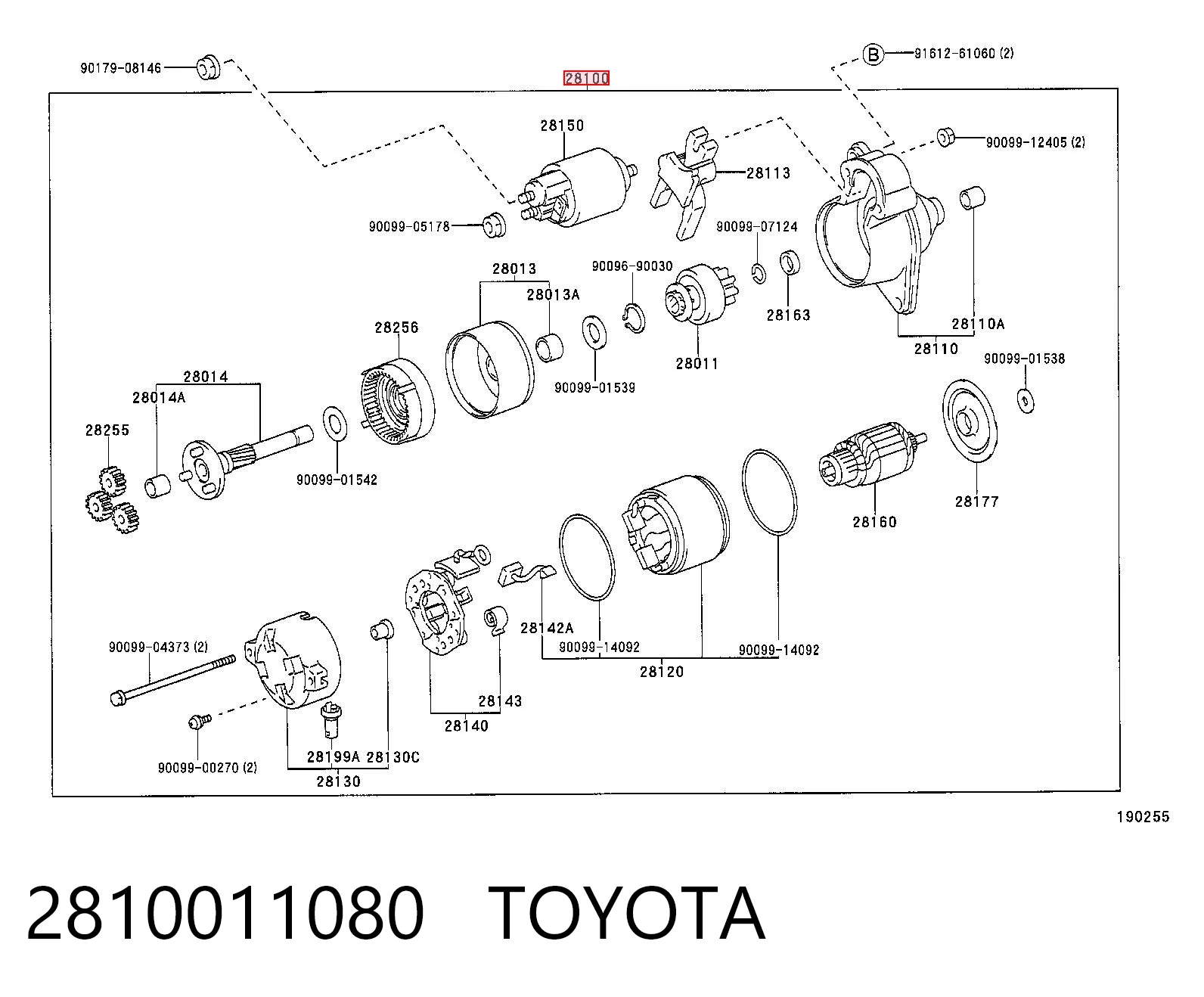 2810011080 Toyota Rozrusznik