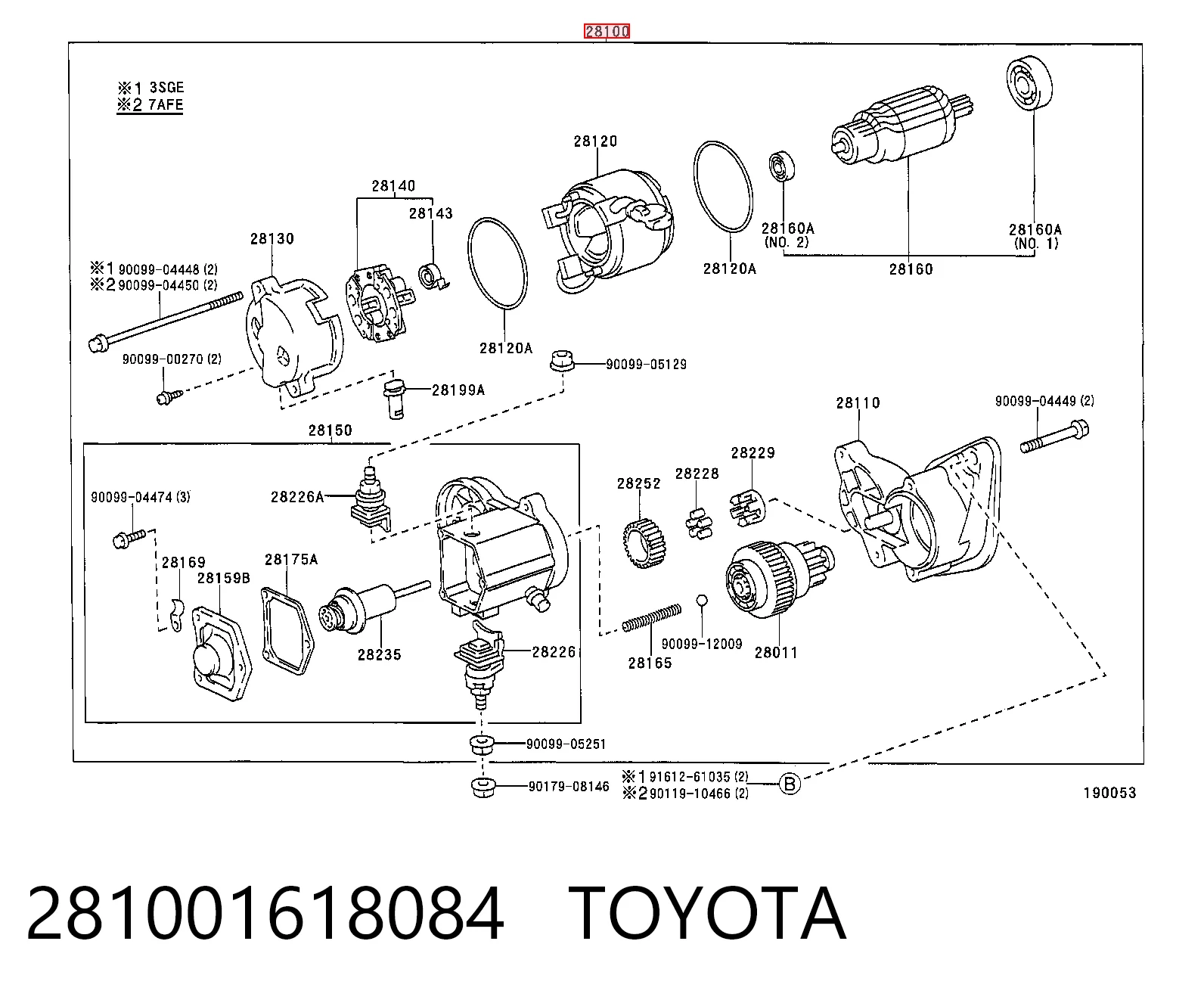 Do koszyka Rozrusznik Toyota Corolla  