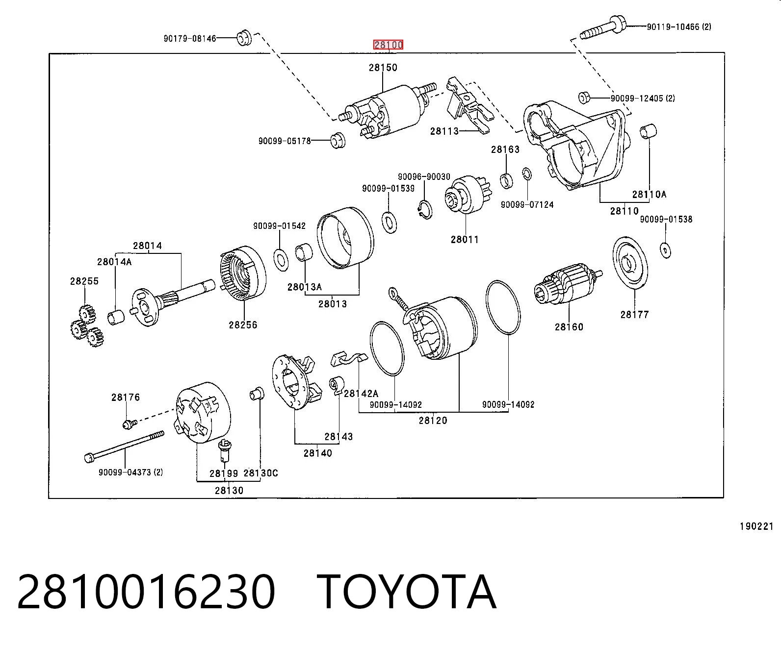 2810016230 Toyota Rozrusznik