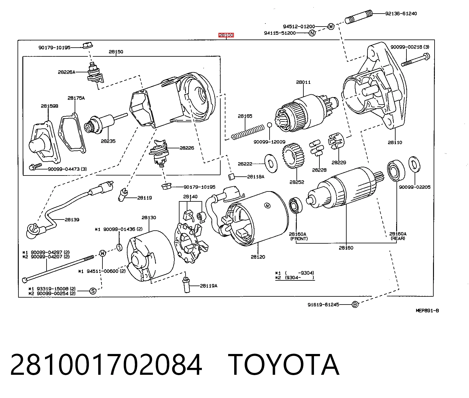 281001702084 Toyota