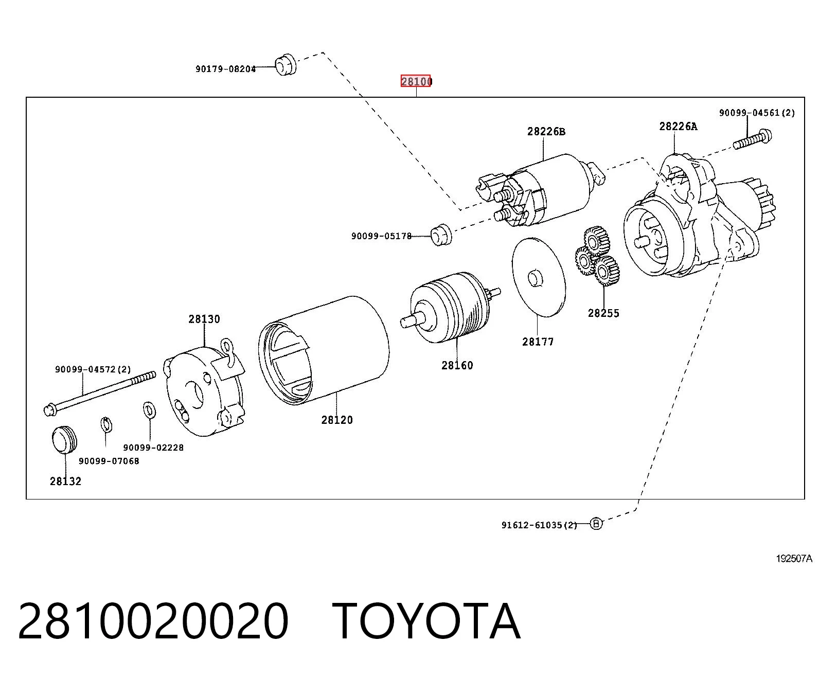 2810020020 Toyota Rozrusznik
