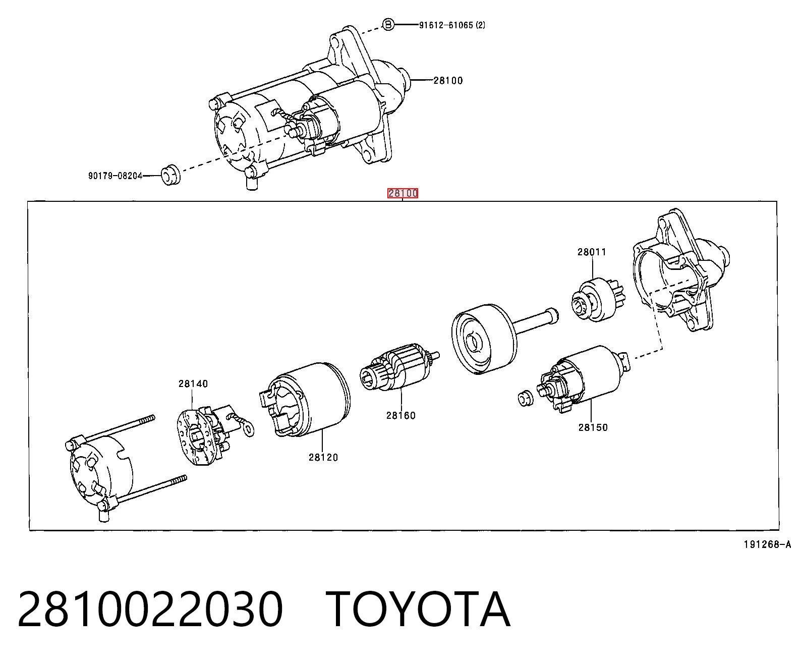2810022030 Toyota Rozrusznik