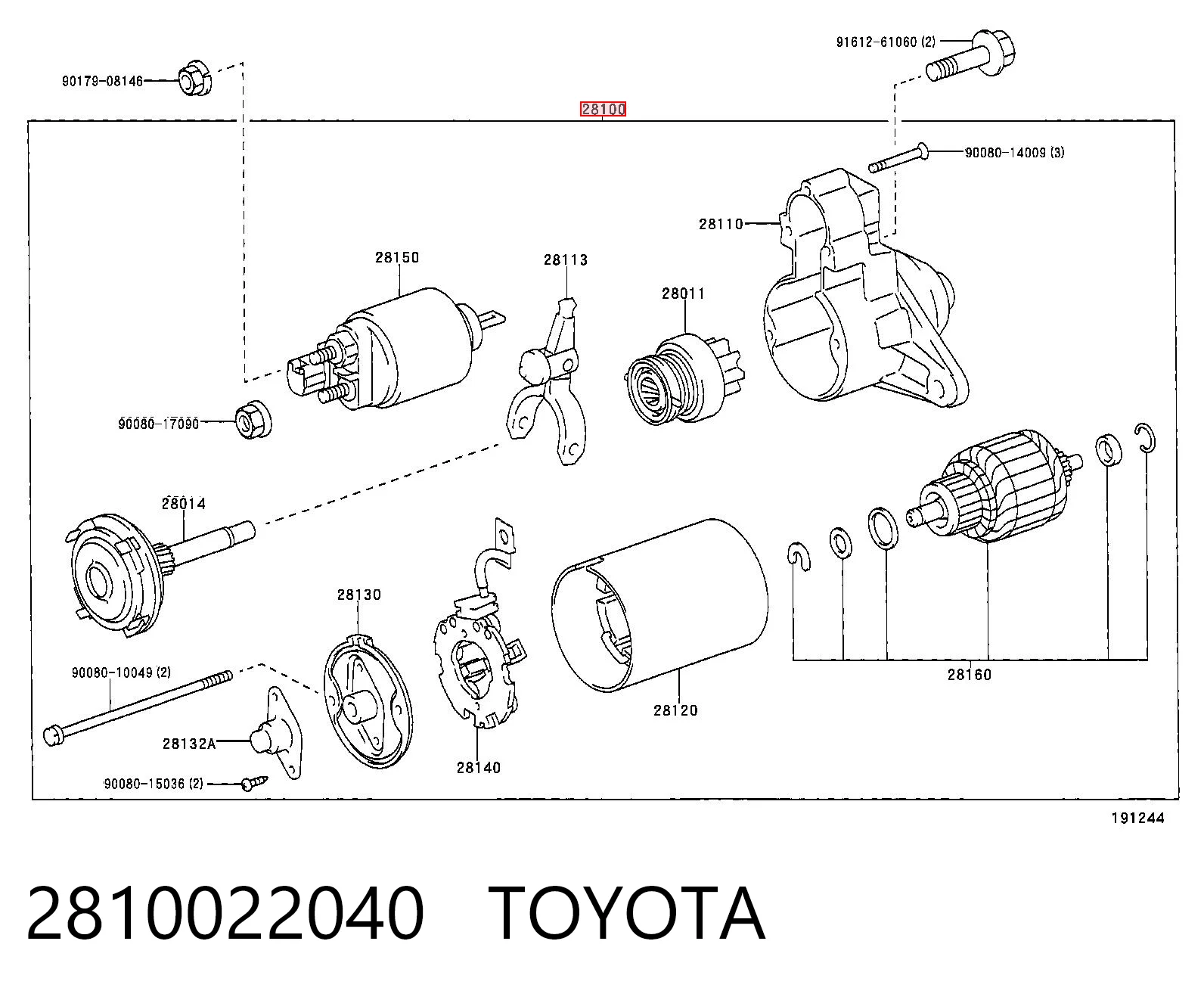 2810022040 Toyota Rozrusznik
