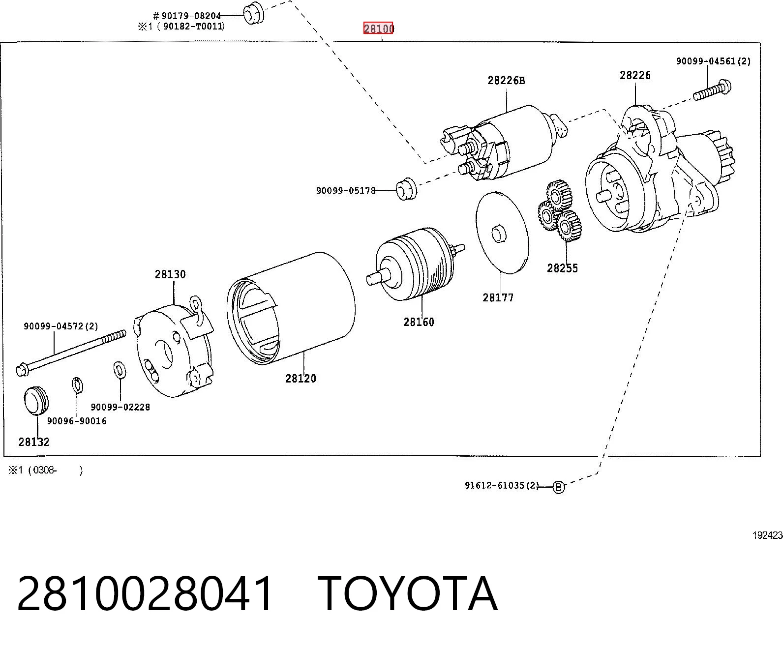 2810028041 Toyota Rozrusznik