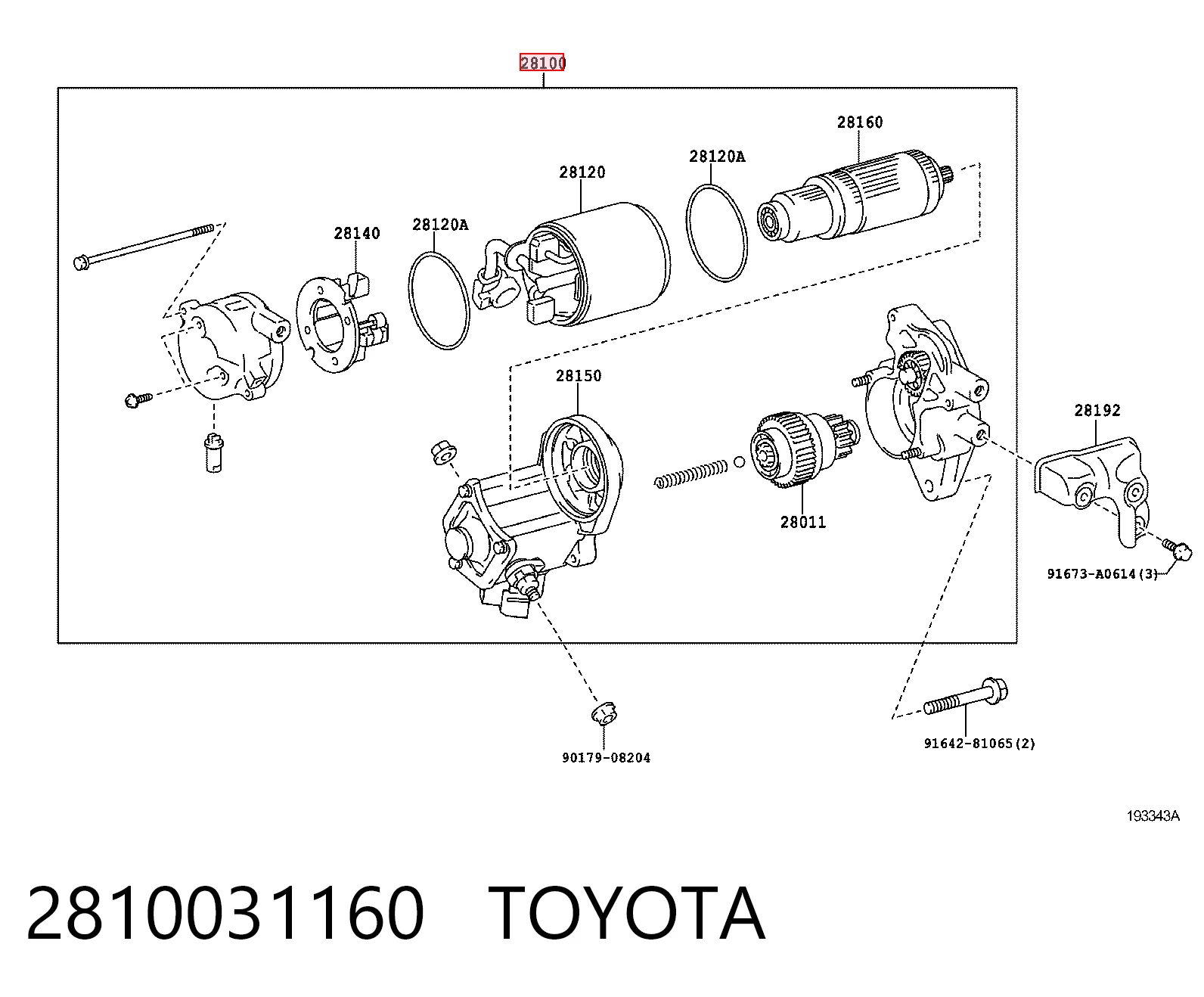 2810031160 Toyota Rozrusznik