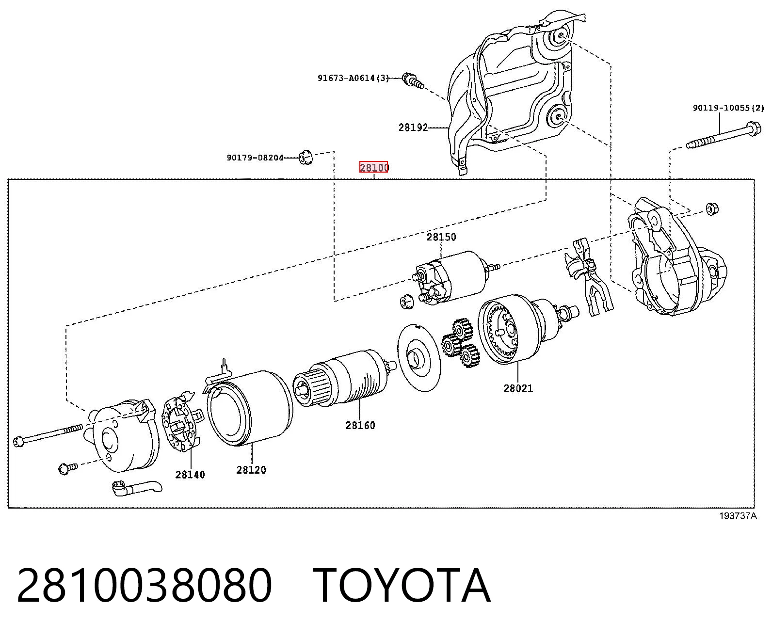 2810038080 Toyota Rozrusznik