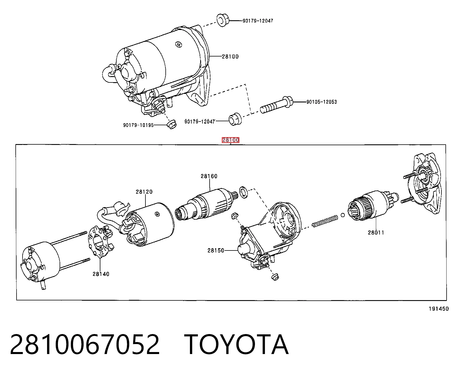 2810067052 Toyota Rozrusznik