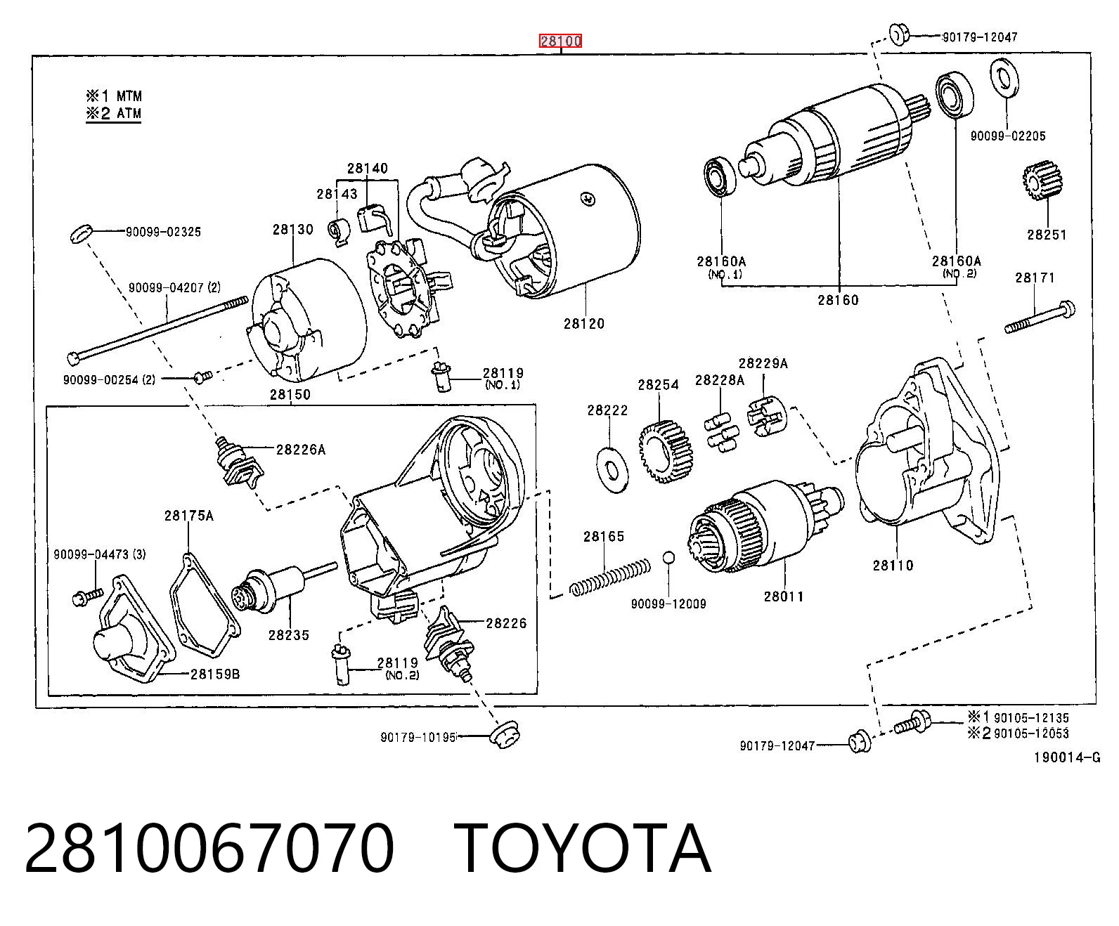 2810067070 Toyota Rozrusznik