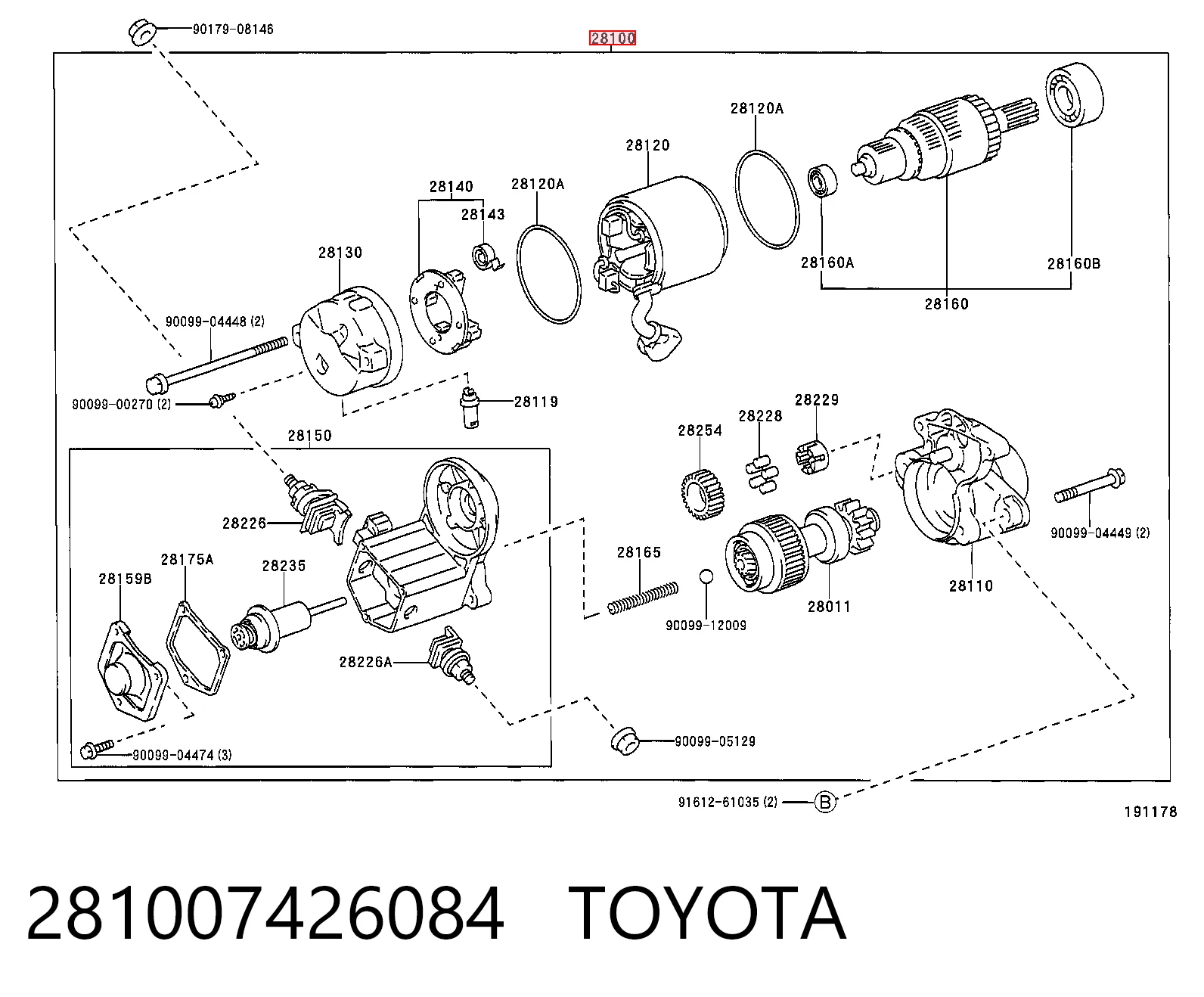 Rozrusznik do Toyota Highlander I ACU2, MCU2