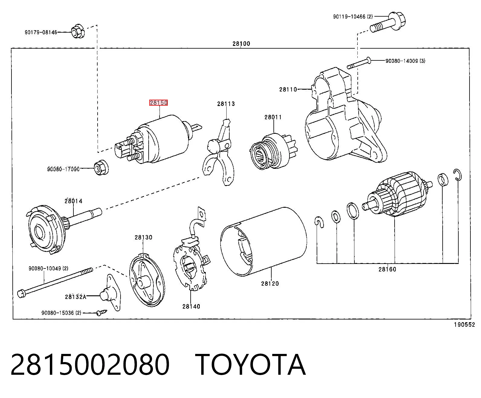 Do koszyka Elektromagnes rozrusznika Toyota Avensis I T22