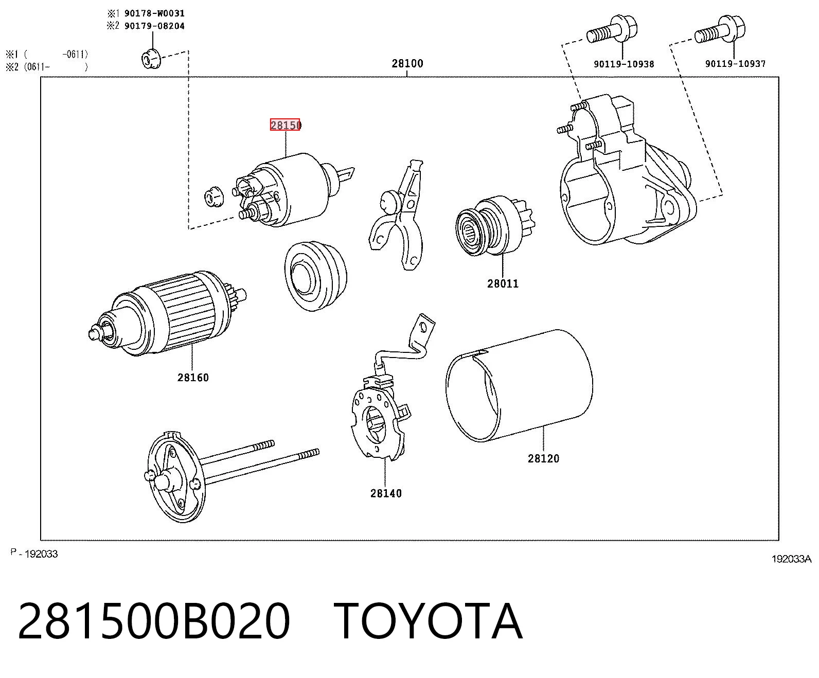 Elektromagnes rozrusznika Toyota Carina E