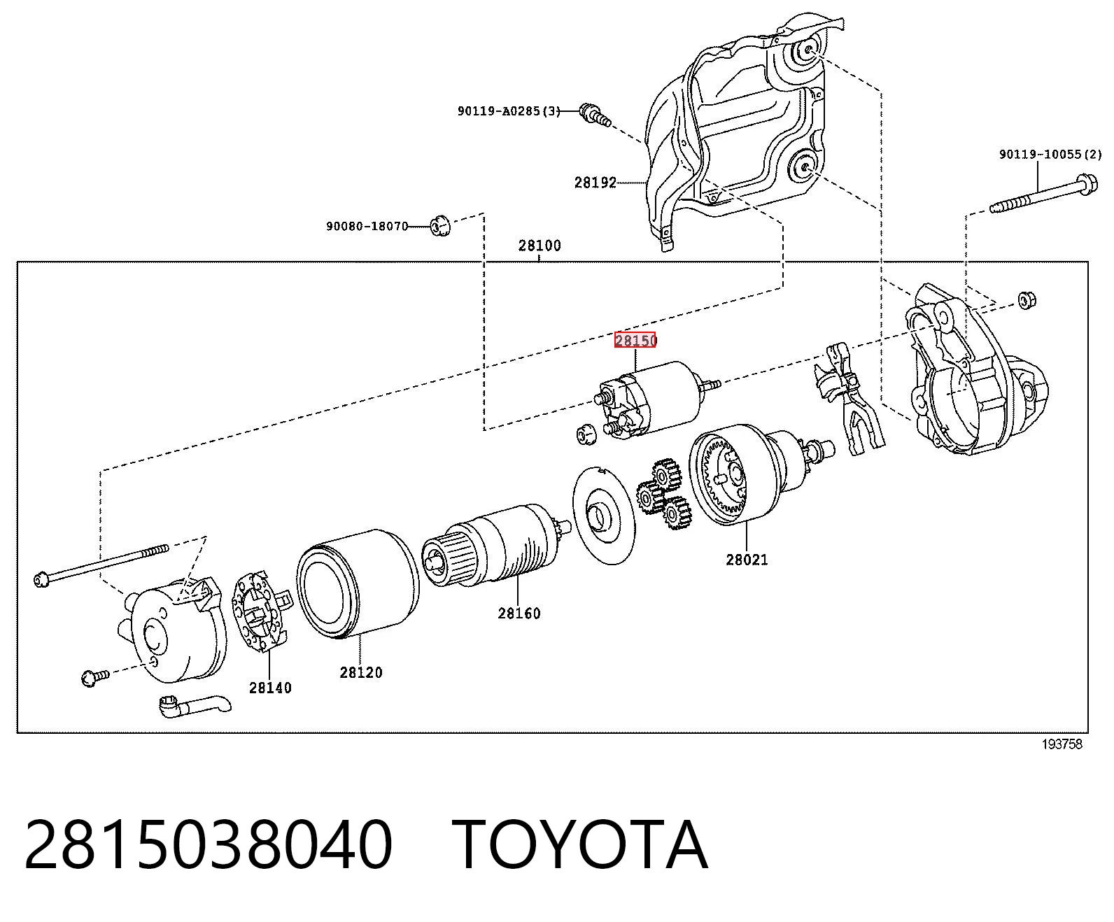 2815038040 Toyota Elektromagnes rozrusznika