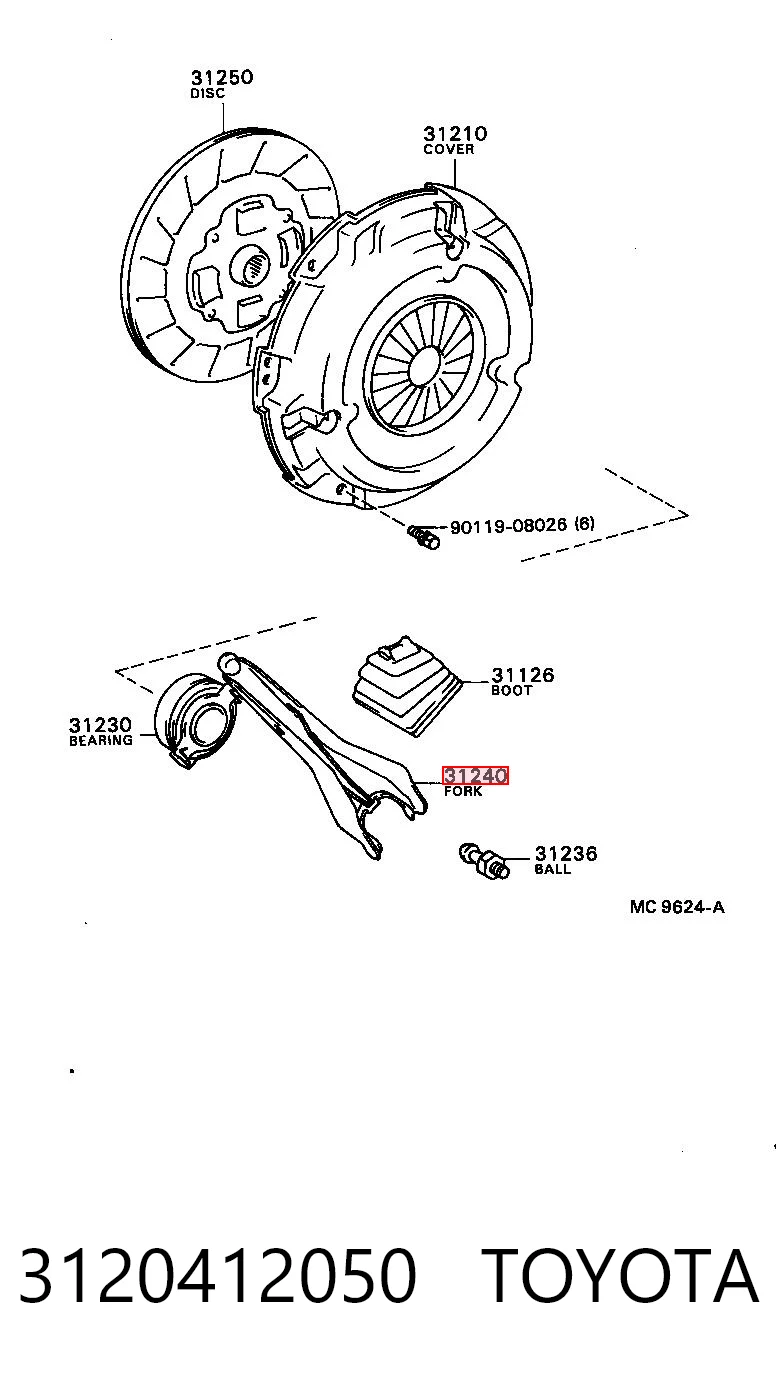 3120412050 Toyota Widełki sprzęgła