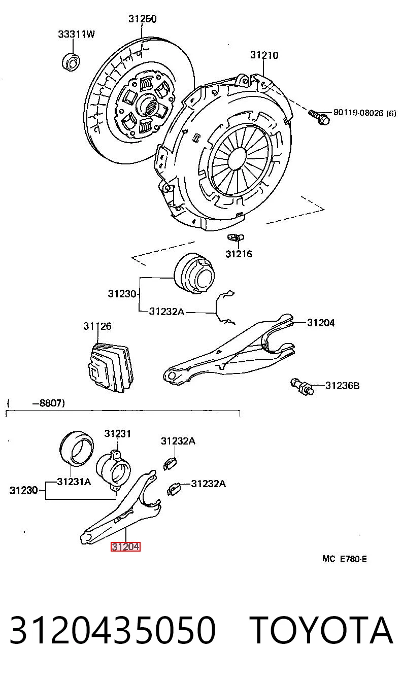 3120435050 Toyota Widełki sprzęgła
