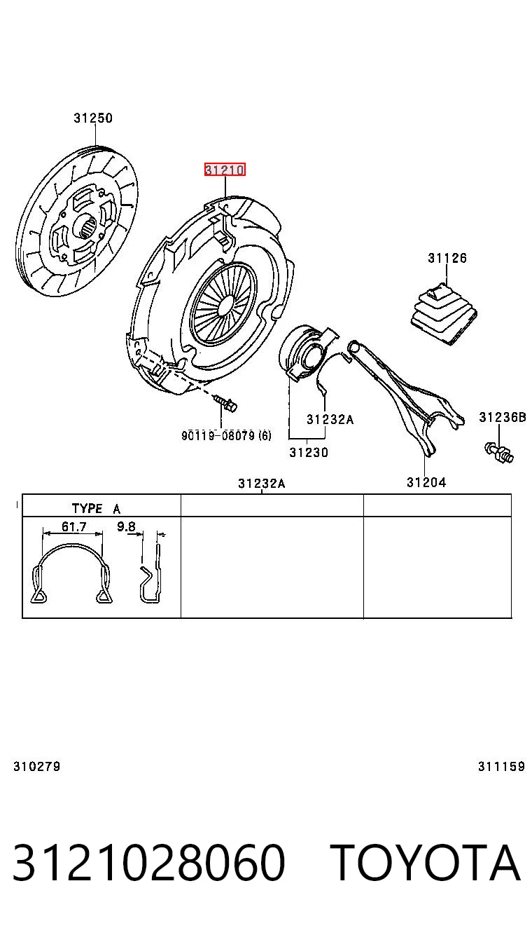 Docisk sprzęgła do Toyota Camry V V30