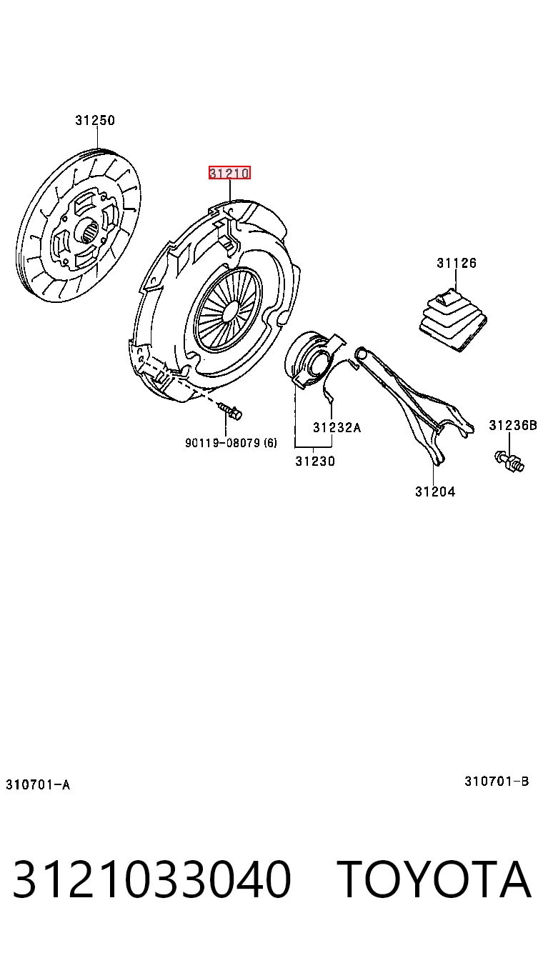 Docisk sprzęgła Toyota Camry V sedana (V30) (2001 - 2006) cena, od 95,34 USD