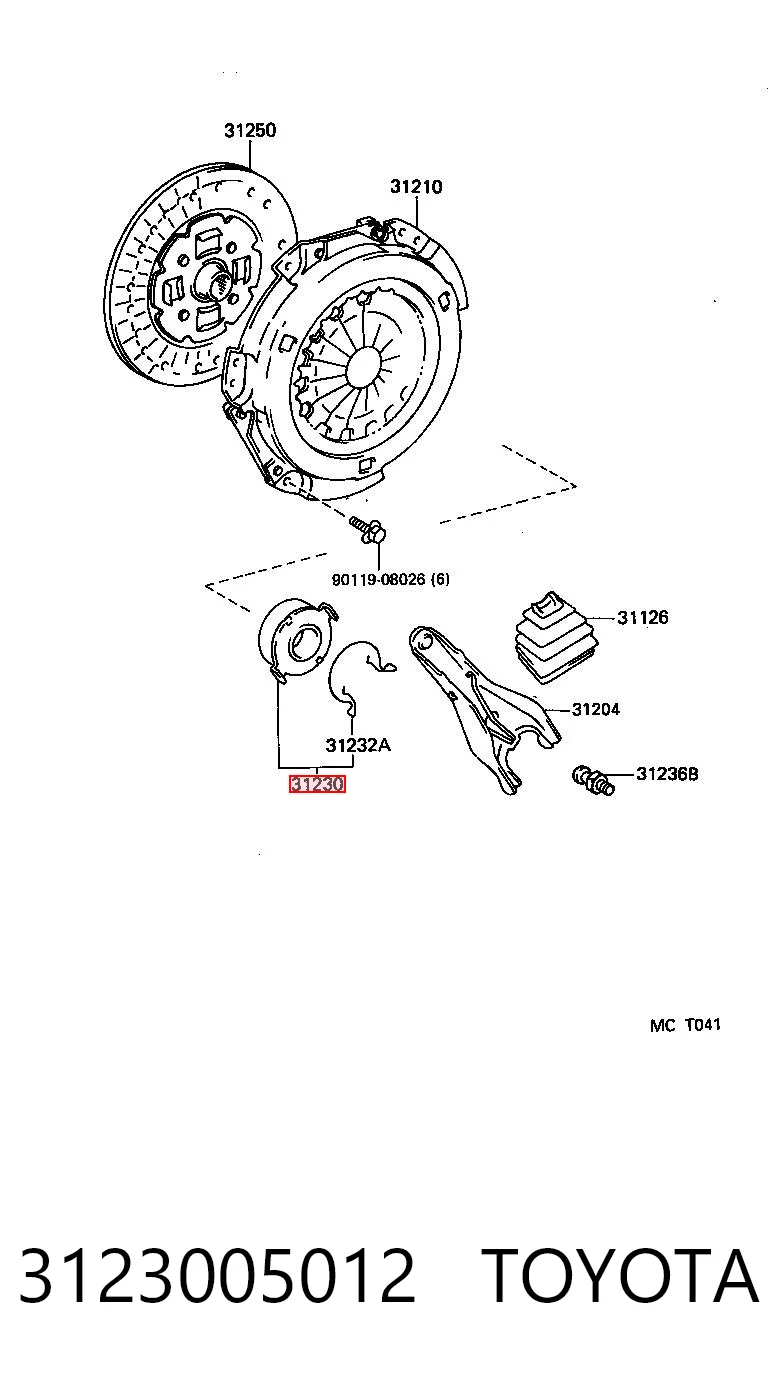 Łożysko wyciskowe sprzęgła do Toyota Avensis I T22