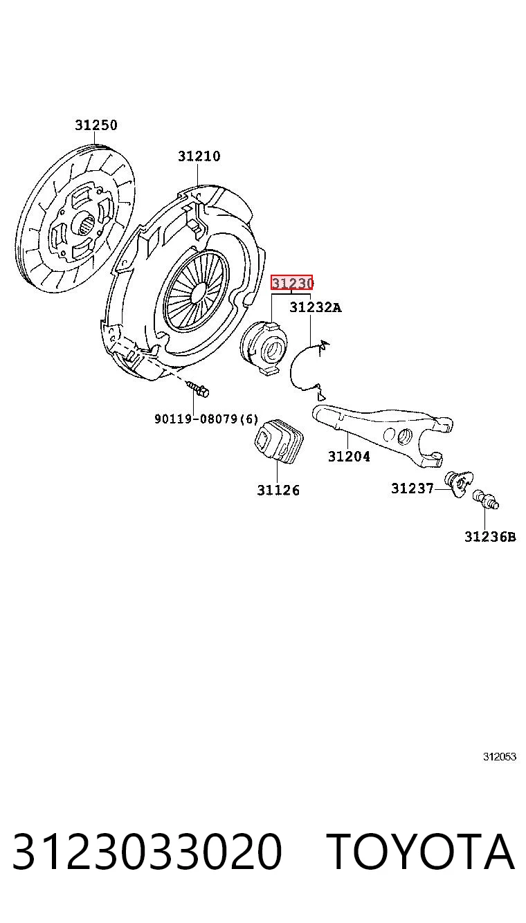 Łożysko wyciskowe sprzęgła do Toyota Camry VI V40
