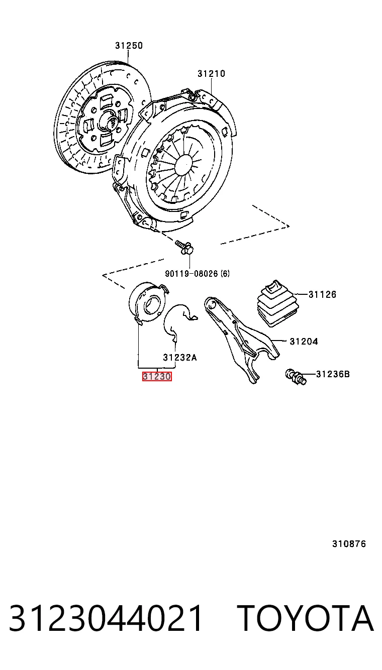 Łożysko wyciskowe sprzęgła do Toyota Avensis Verso LCM