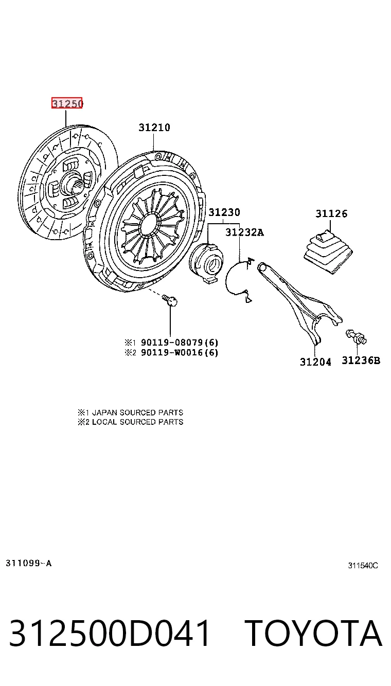 312500D041 Toyota