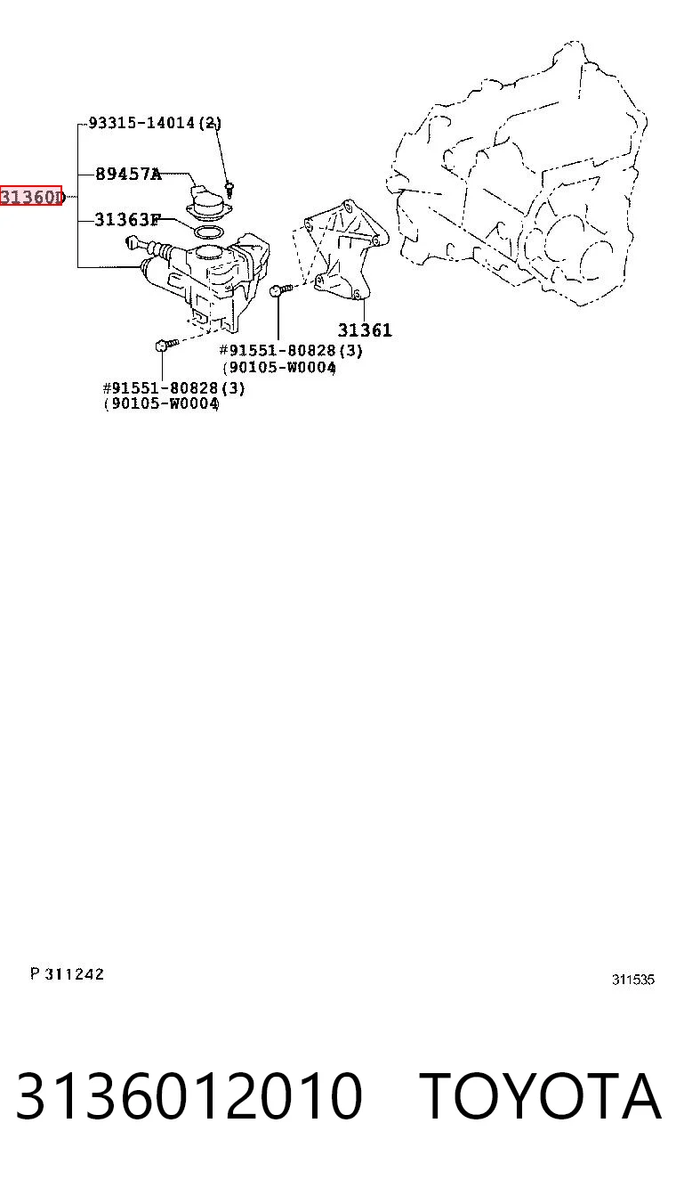 3136012010 Toyota Aktuator sprzęgła