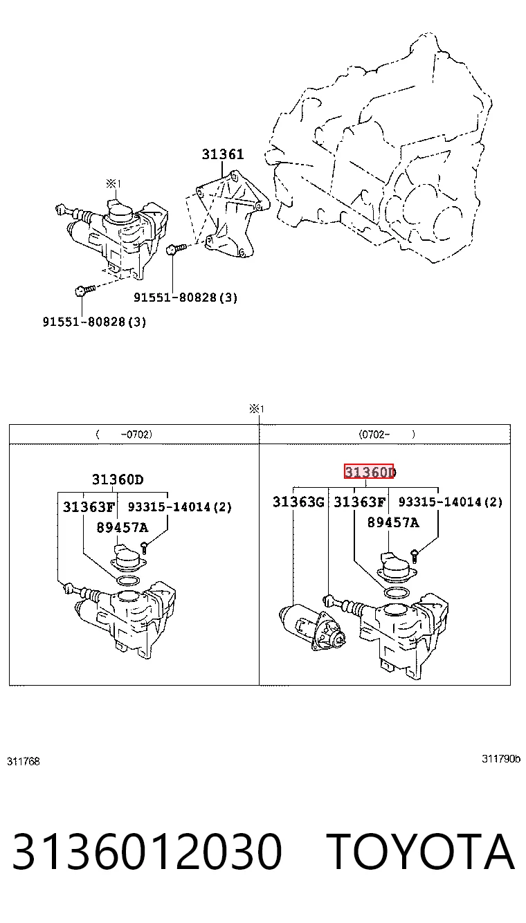 3136012030 Toyota Aktuator sprzęgła