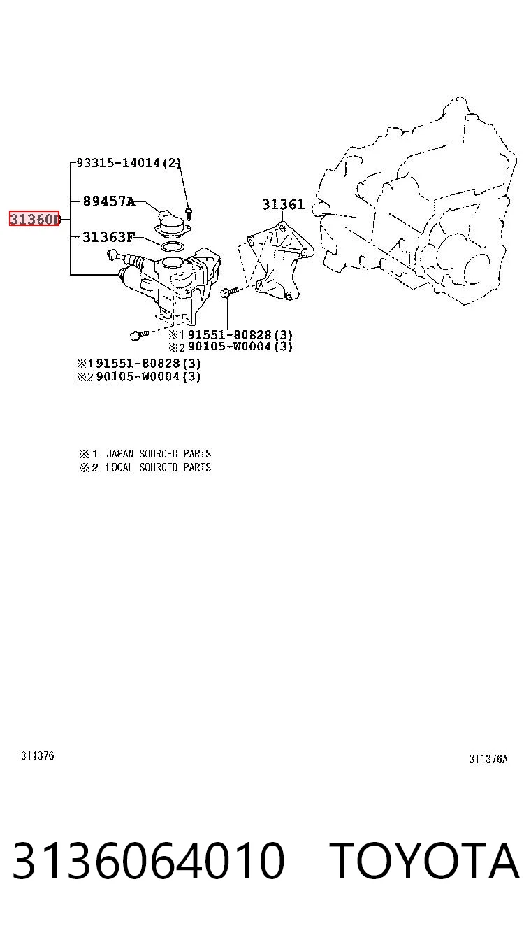 3136064010 Toyota Aktuator sprzęgła