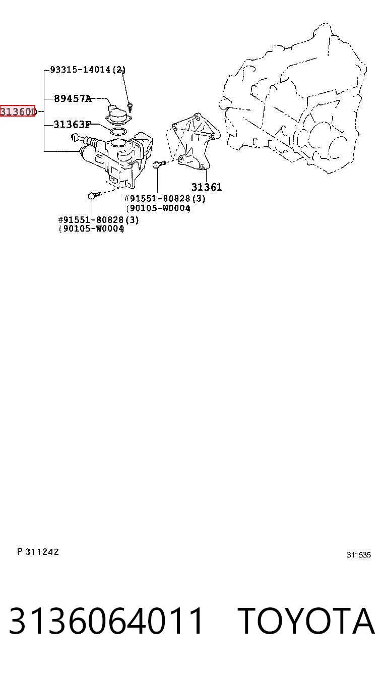 3136064011 Toyota Aktuator sprzęgła