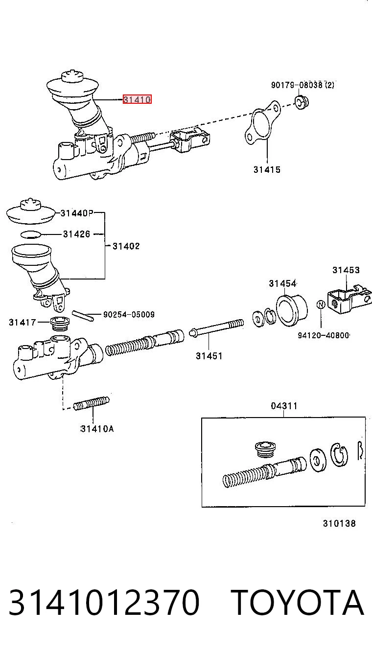 Cylinder sprzęgła główny do Toyota Corolla  E9