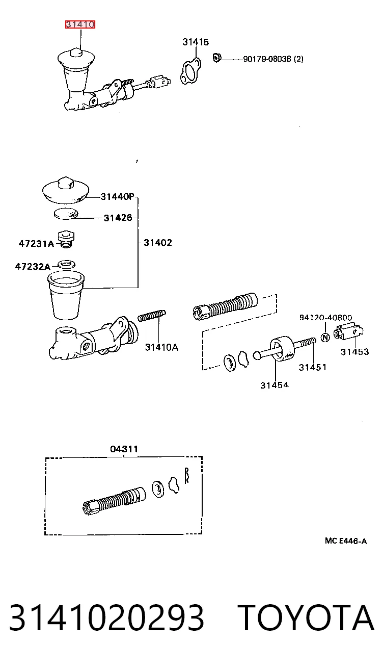 Cylinder sprzęgła główny do Toyota Corolla  E8