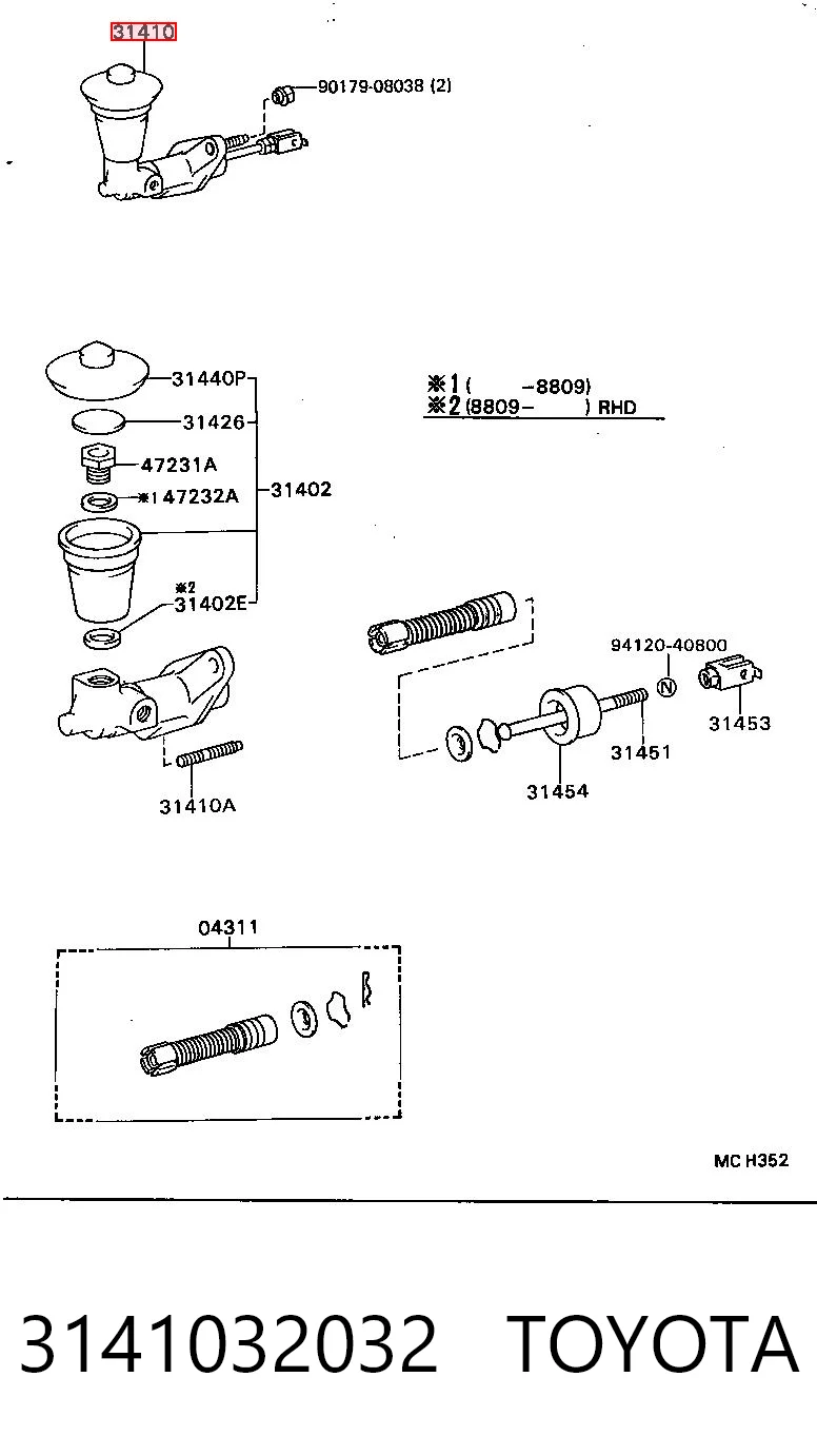 Kupić Cylinder sprzęgła główny Toyota Camry V2 w dobrej cenie