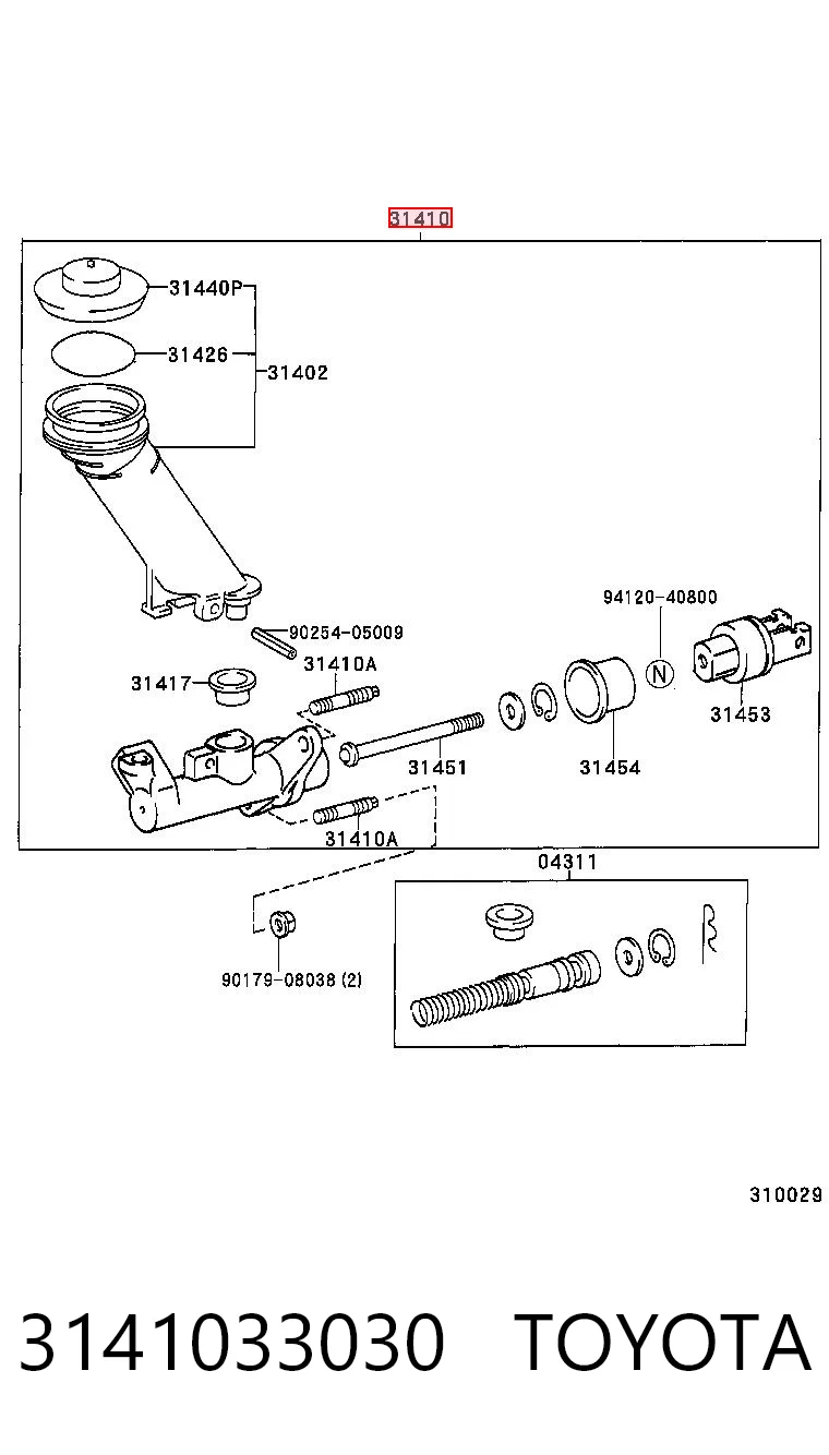 Cylinder sprzęgła główny do Toyota Camry V20