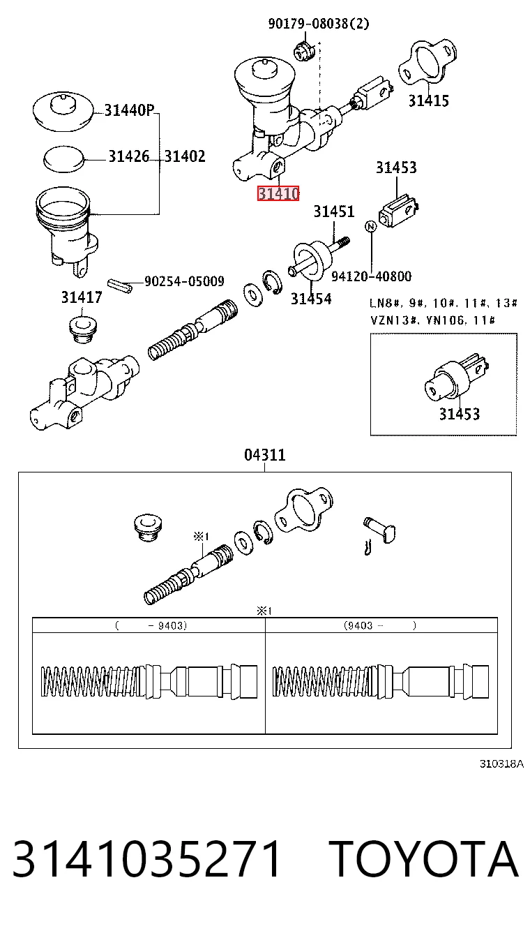  Cylinder sprzęgła główny Toyota Hilux 