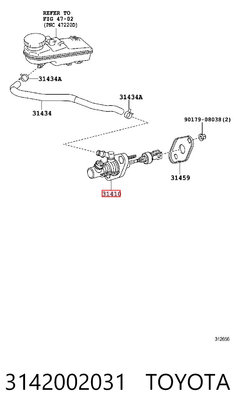 Cylinder sprzęgła główny do Toyota Avensis III T27