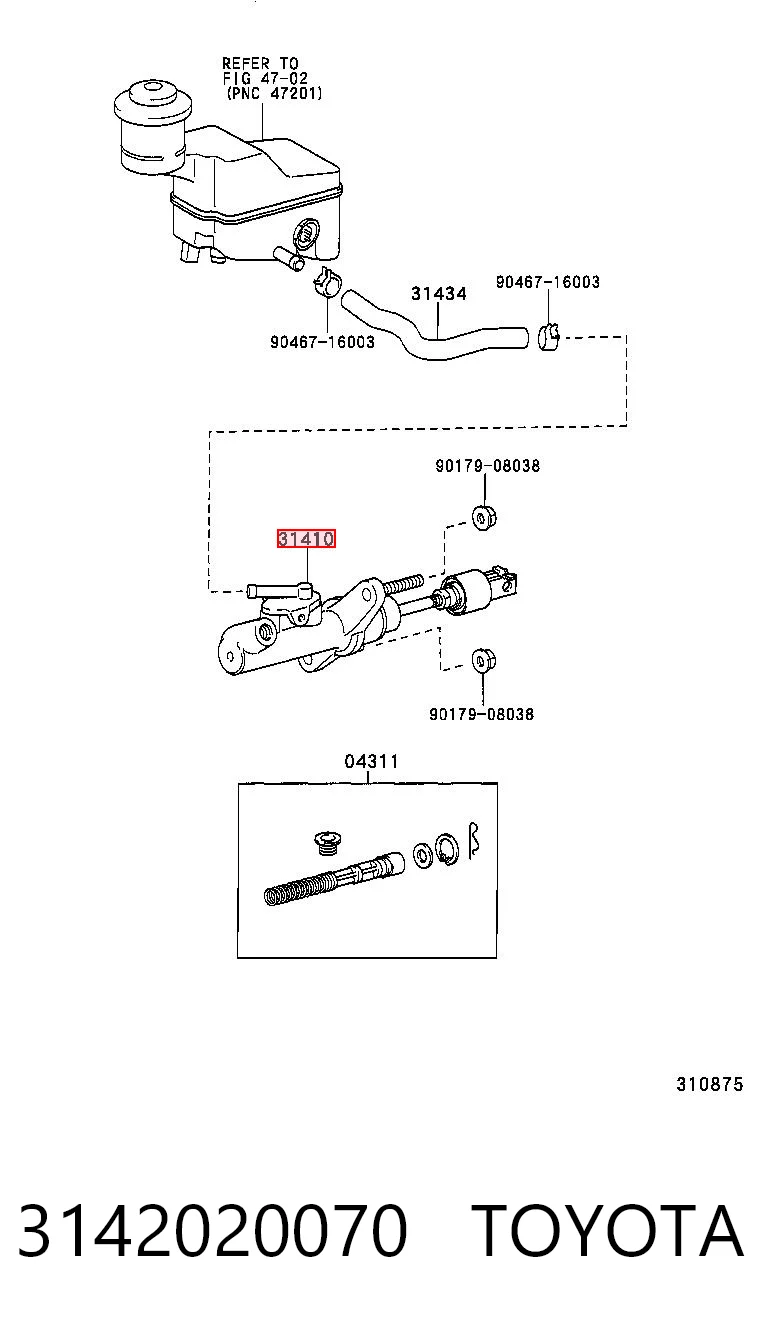 3142020070 Toyota Cylinder sprzęgła główny