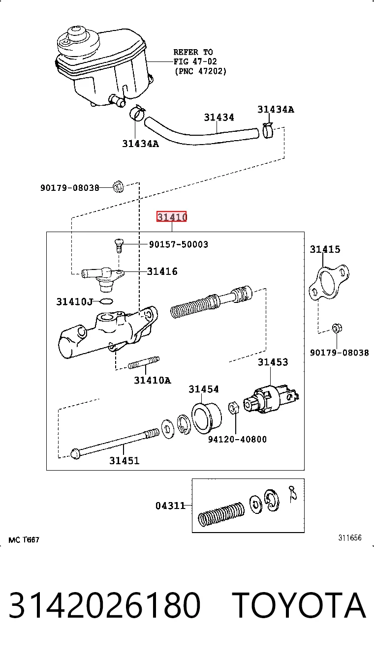 Cylinder sprzęgła główny Toyota Hiace III autobus (H10) (1989 - 1995) cena, od 74,04 USD