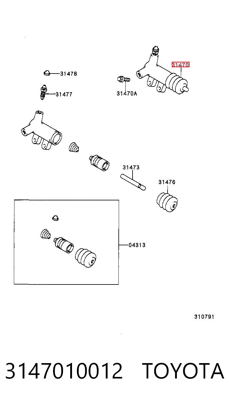  Cylinder roboczy sprzęgła Toyota Starlet 2