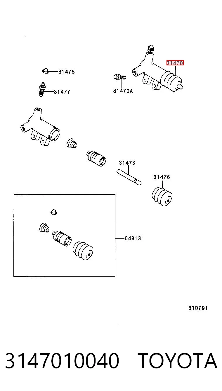 3147010040 Toyota Cylinder roboczy sprzęgła