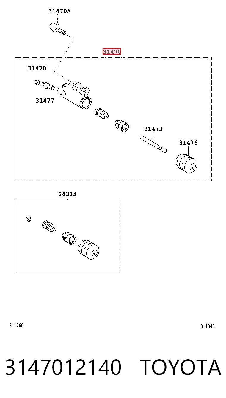 Cylinder roboczy sprzęgła do Toyota Auris E15