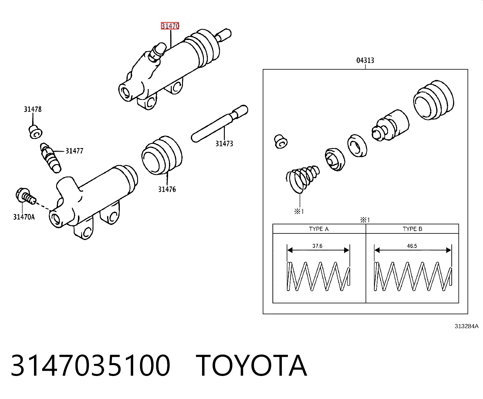 Do koszyka Cylinder roboczy sprzęgła Toyota Hiace II H5