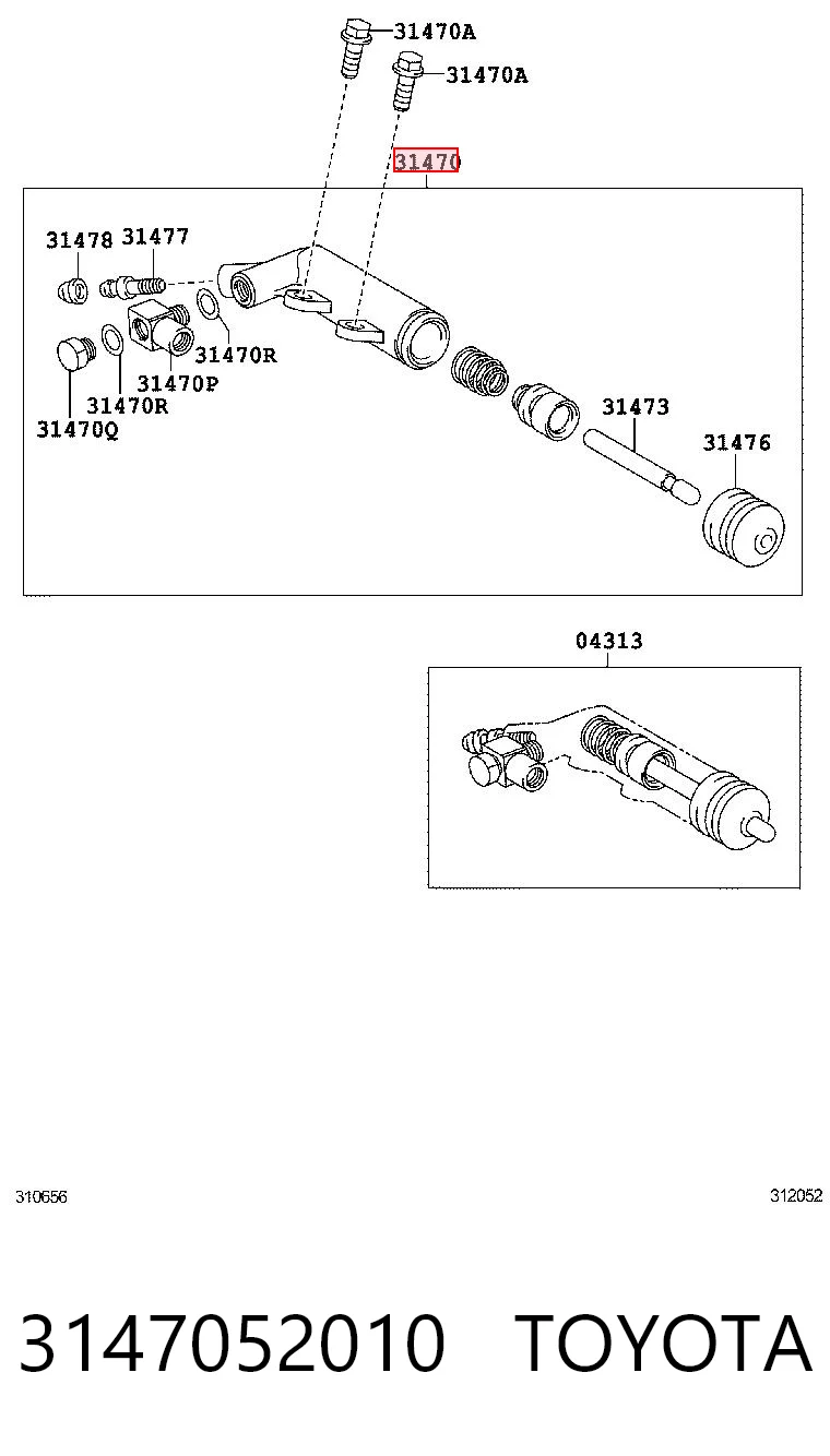 Cylinder roboczy sprzęgła Toyota Yaris 