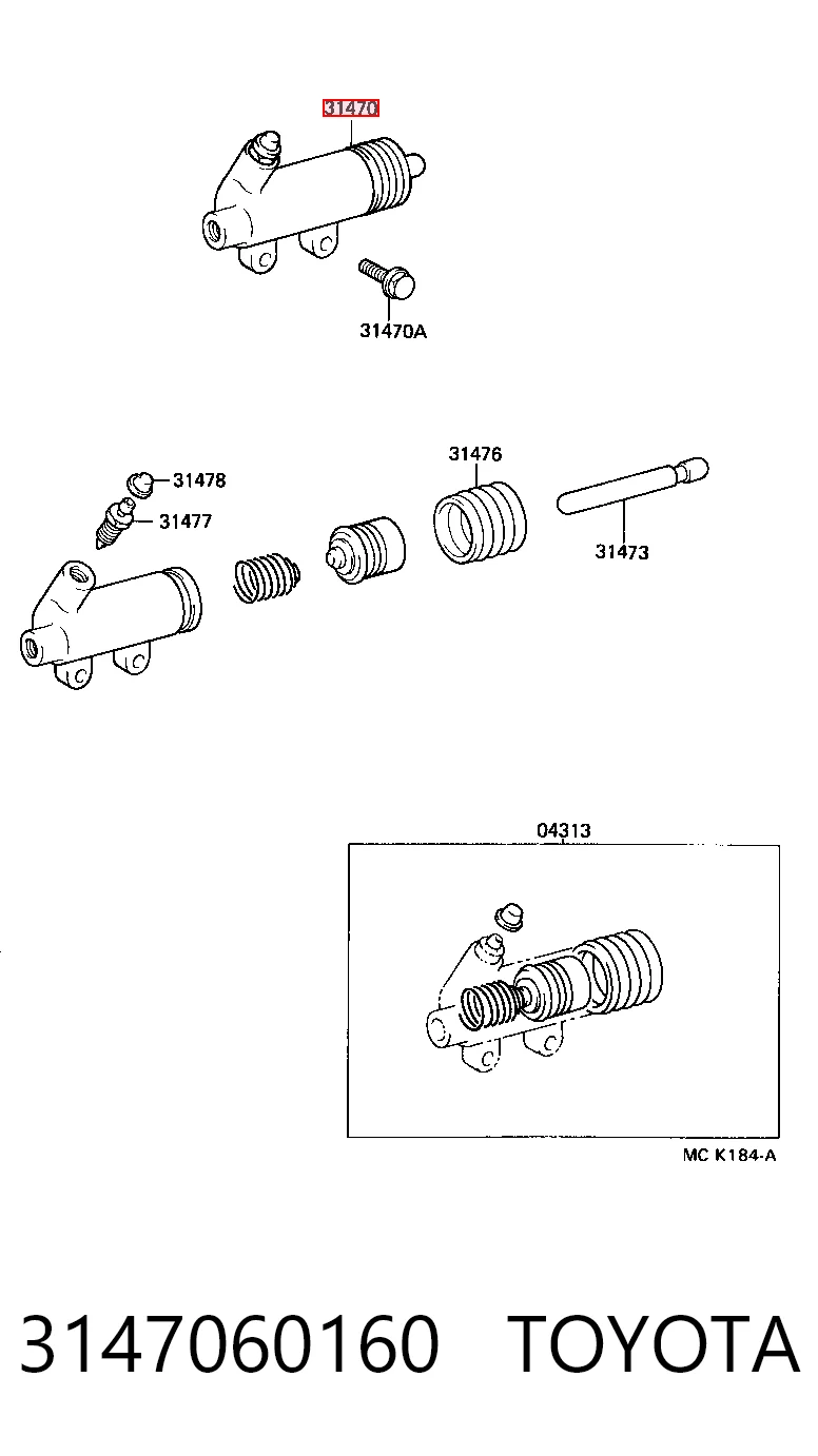 Cylinder roboczy sprzęgła Toyota Land Cruiser 80 SUV (J8) (1990 - 1998) cena, od 27,72 USD