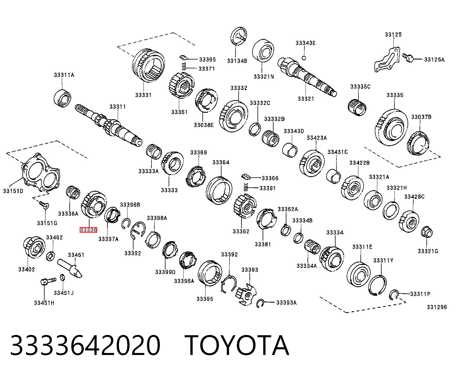 3333642020 Toyota Koło zębate 5. biegu napędzające